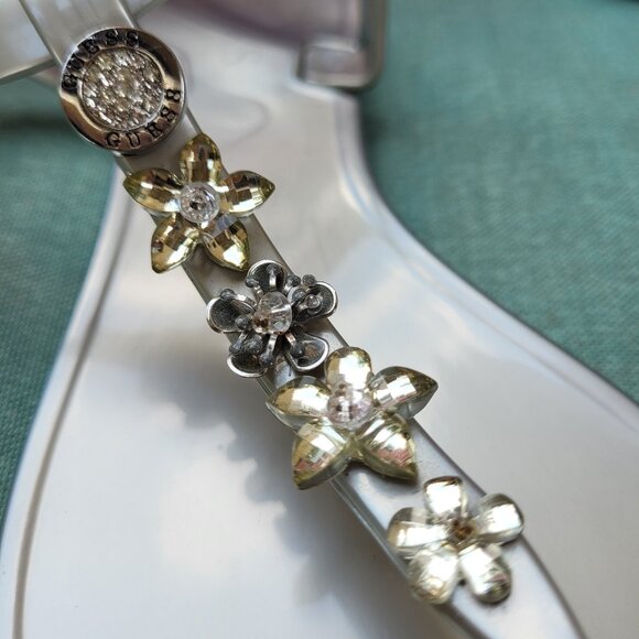 Guess Silver Jelly Floral Sandals - Picture 5 of 5
